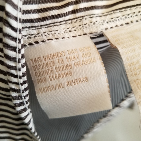 Tommy Hilfiger Striped Ruffled Tuxedo Shirt 20 Plus Button Blouse - Picture 13 of 15